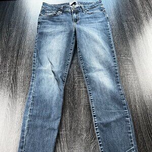 Paige Women’s Jeans Size 28 Blue Skinny Raw Hem Distressed Ankle Crop Denim
